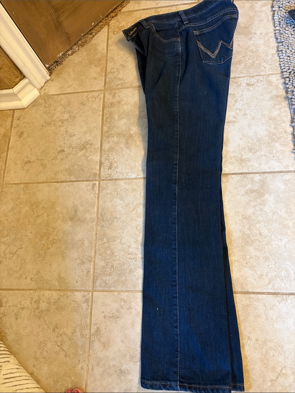 Wrangler Q-Baby riding Women's Dark Blue Jeans 3/4 x 34